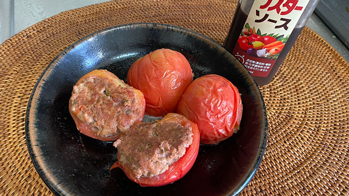 ギャル曽根『トマトの肉詰め』を作る写真