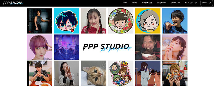 PPPSTUDIOのウェブサイトスクリーンショット